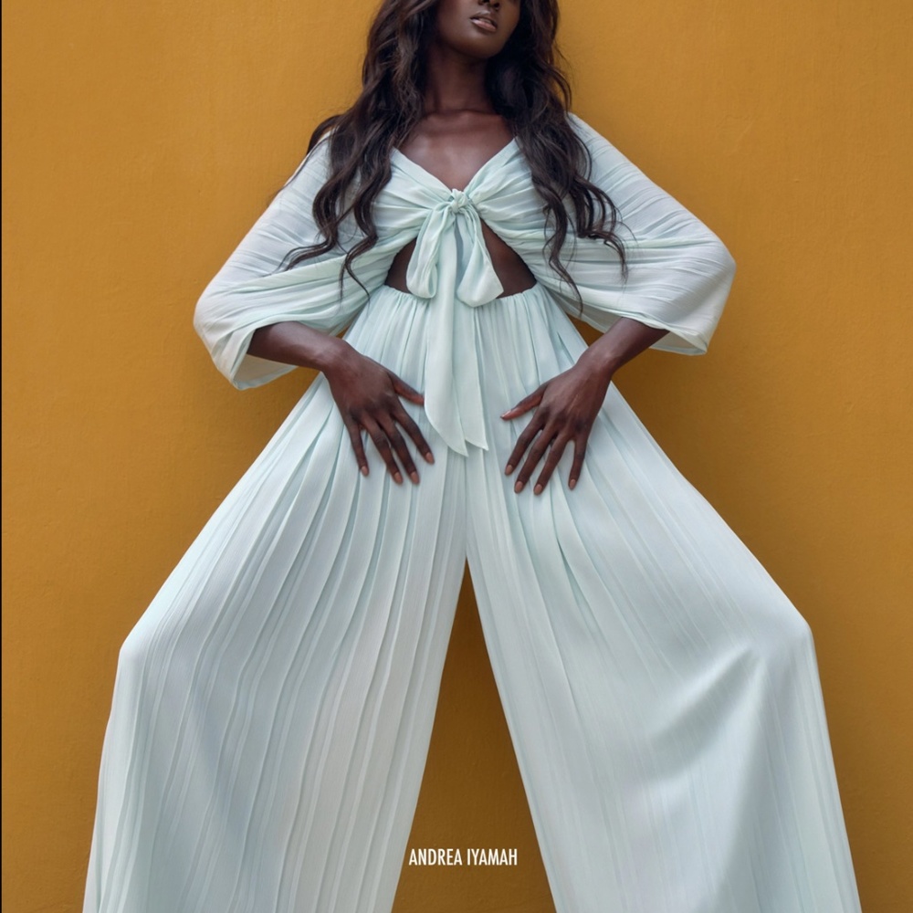 Andrea Iyamah Thero Jumpsuit - Mint Blue NWT